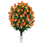 Product: Sympathy Silks Artificial Cemetery Flowers - Gravesite Flowers - Sunrise Sweetheart Roses