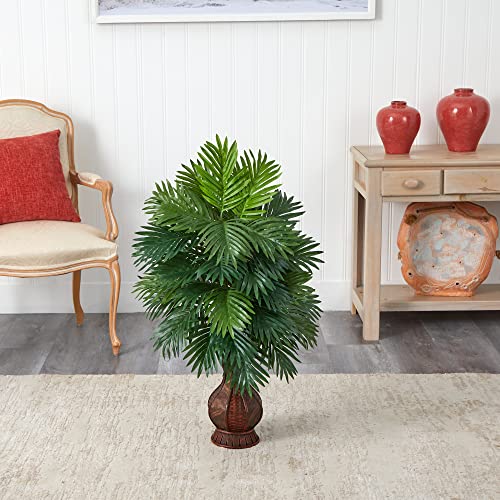 Silky Flower Store Nearly Natural Areca Palm Silk Plant in Urn, Artificial Indoor Faux Palm Decor for Home Office 32.5cm 6 6 Product: Nearly Natural Areca Palm Silk Plant in Urn - Lifelike Indoor Decor for Home & Office