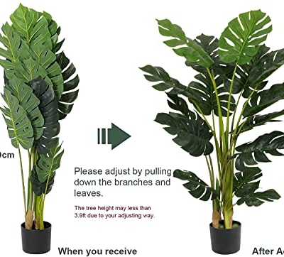Product: VIAGDO Artificial [Monstera] Deliciosa [Plant] 4ft Tall 15 Decorative Split Leaves, Faux Swiss Cheese [Plant] Fake Tropical [Monstera] Palm Tree for Home Office Room Store Garden Floor Decor