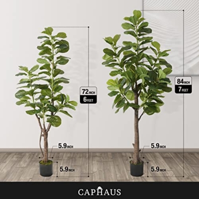Product: CAPHAUS 6/7 Feet Artificial Fiddle Leaf Fig Tree in Pot - Perfect Faux Plant for Home, Office & Housewarming Gifts
