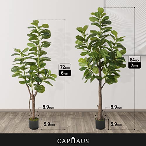 Product: CAPHAUS 6/7 Feet Artificial Fiddle Leaf Fig Tree in Pot - Perfect Faux Plant for Home, Office & Housewarming Gifts