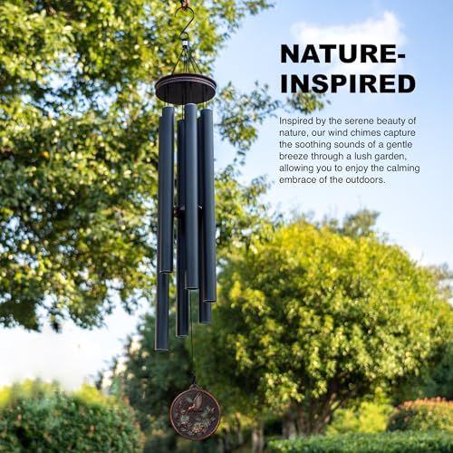 Product: Vanquer Large Wind Chimes for Outside Deep Tone - 46'' Wind Chimes Outdoor Clearance, Windchimes Outdoors, Hummingbird Wind Chime,Sympathy Gift, Patio, Home Décor, Vintage Black (46" Hummingbird)