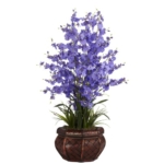 Product: Nearly Natural 1207-PP Dancing Lady Silk Flower Arrangement, Purple 35 in x 12 in x 12 in