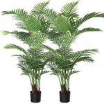 Product: Fopamtri Artificial Areca Palm Plant 5 Feet Fake Palm Tree with 17 Trunks Faux Tree for Indoor Outdoor Modern Decoration Dypsis Lutescens Plants in Pot for Home Office (Set of 2)