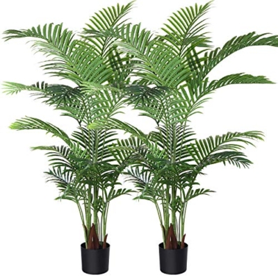 Product: Fopamtri Artificial Areca Palm Plant 5 Feet Fake Palm Tree with 17 Trunks Faux Tree for Indoor Outdoor Modern Decoration Dypsis Lutescens Plants in Pot for Home Office (Set of 2)