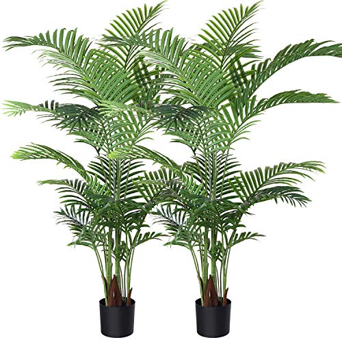 Product: Fopamtri Artificial Areca Palm Plant 5 Feet Fake Palm Tree with 17 Trunks Faux Tree for Indoor Outdoor Modern Decoration Dypsis Lutescens Plants in Pot for Home Office (Set of 2)