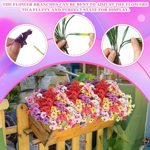 Product: Lyrow 100 Bundles Violet Artificial Flowers, UV Resistant Faux Flowers Outdoor, Faux Silk Flowers, Fake Violet Flowers Bulk for Front Porch Hanging Garden Courtyard Farmhouse Home(Classic Colors)