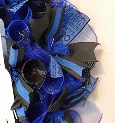 Silky Flower Store Police Support Wreath, Law Enforcement Tribute Wreath, Police Appreciation Decor, 40cm 6 6 Product: Police Support Wreath,Law enforcement wreath