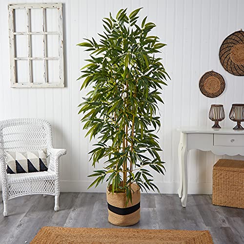 Product: Nearly Natural 75in. Bamboo Artificial Tree in Handmade Natural Cotton Planter