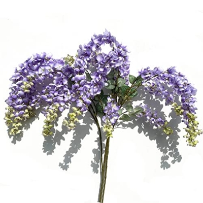 Product: SZSYLM Wisteria Hanging Flowers, 6 Branches Thick Artificial Fake Rattan Vines Garland, 3Pack Hanging Wedding Arch Flowers, Party Centerpiece or Home Decorations