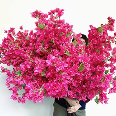 Product: 40Pcs in Bulk Artificial Bougainvillea Silk Flowers Branches Long Plant Stems 45" for Wedding Centerpieces, Bussiness Decoration Project, Indoor & Outdoor Decoration (Hot Pink - 40Pcs)