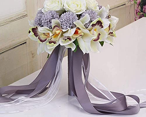 Silky Flower Store Artificial Silk Hydrangea Iris Rose Wedding Bouquet, Handmade Romantic Bridal Bouquet, 28cm 10 10 Product: KOMFGT Handmade Romantic Wedding Bouquet, Bridal Bouquet Artificial 3Pc Set Silk Wedding Bouquet Artificial Hydrangea Iris Rose Wedding Flowers, Bridal Holding Bouquets