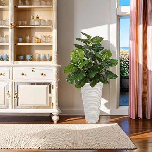 Silky Flower Store Artificial Fiddle Leaf Fig Tree, Faux Ficus Lyrata, 3 Feet, 49 Leaves, Nursery Pot, 91.4cm 6 6 Product: Artificial Fiddle Leaf Fig Tree Fake Potted Ficus Lyrata for Home Decor Office Decoration 3 feet Large Faux Plant with 49 Leaves Nursery Pot
