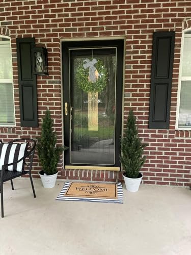Product: COMUSTER 4FT Artificial Cedar Topiary Trees for Outdoors Potted Fake Cypress Trees Faux Evergreen Plants for Home Porch Decor Set of 2