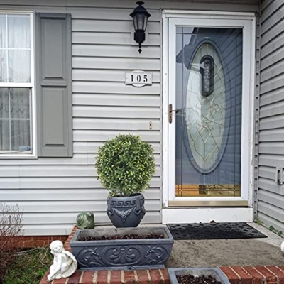 Product: 21 Inch Artificial Topiary Boxwood Ball Trees – Decorative Fake Greenery in Planter Pots for Front Porch, Indoor Walkway, Entryway Decorating, Set of 2
