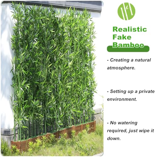 Product: HOUSESET 5ft/6ft/7ft Artificial Bamboo Tree - 10 Pack Faux Bamboo Plants with Silk Leaves for Indoor/Outdoor Garden Decor & Privacy