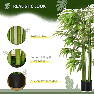 Product: HOMCOM 4.5FT Artificial Bamboo Tree, Decorative Faux Plant in Nursery Pot for Indoor or Outdoor Decor