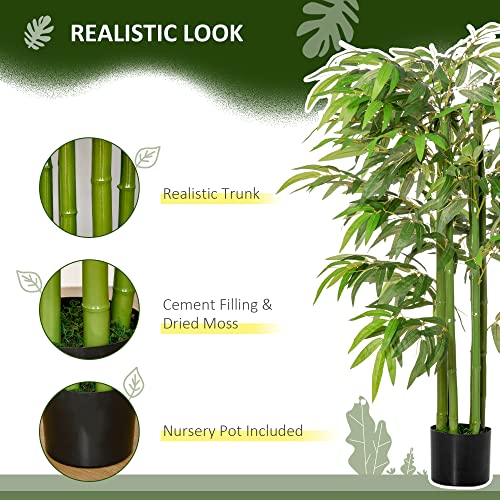 Product: HOMCOM 4.5FT Artificial Bamboo Tree, Decorative Faux Plant in Nursery Pot for Indoor or Outdoor Decor