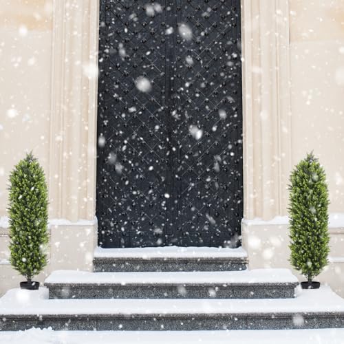 Silky Flower Store Artificial Boxwood Topiary Trees Set of 2, UV Resistant Faux Plants, Indoor Outdoor Porch Patio Decor, 48in 6 6 Product: Aoutyers 4ft Artificial Boxwood Topiary Trees Set of 2 - UV Resistant Faux Plants for Outdoor/Indoor, Realistic 48in Fake Bushes and Shrubs for Front Porch, Planter, Patio - Low Maintenance