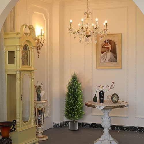 Product: LXNRMHCH Two 3.2FT Artificial Cedar Topiary Trees, UV Resistant Artificial Pine Outdoor Plants for Front Porch Decor, Fake Greenery Outdoor Plants Cypress Realistic Faux Indoor Tree