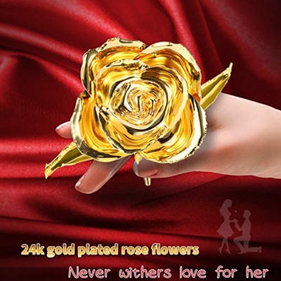 Product: MAXSPT 24K Golden Rose, Gold Dipped Rose Made from Real Rose Best Gifts for her and Great Gifts for My Wife, Golden with Stand
