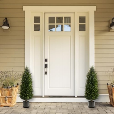 Product: LXNRMHCH Two 3.2FT Artificial Cedar Topiary Trees, UV Resistant Artificial Pine Outdoor Plants for Front Porch Decor, Fake Greenery Outdoor Plants Cypress Realistic Faux Indoor Tree