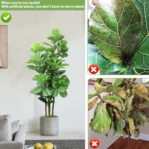 Product: ROOMTEC 6ft Artificial Fiddle Leaf Fig Tree in Pot Faux Fiddle Leaf Fig Tree Large Artificial Tree for Indoor Outdoor House Living Room Office Modern Decoration