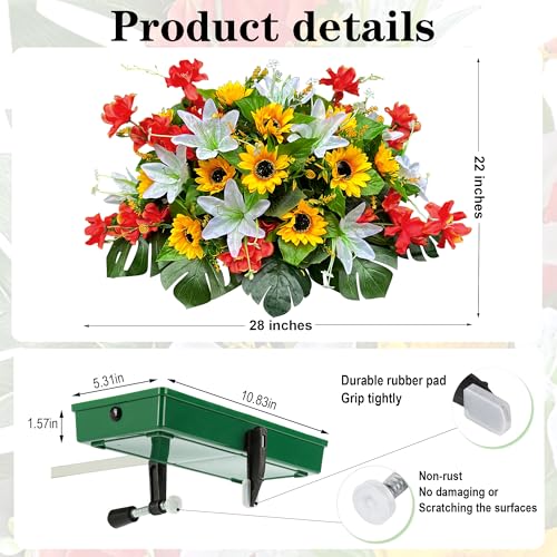 Product: ALL SPECIAL Headstone Flowers Saddle - Durable Christmas Grave Decorations for Cemetery & Tombstone Floral Arrangements