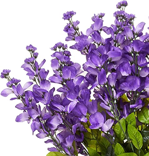 Silky Flower Store Artificial Lavender Wisteria Hanging Plants, 2pcs 15 Stem Purple Faux Florals, Wedding Garden Decor, UV Resistant 32.5cm 3 3 Product: Admired By Nature 2pcs 15 Stem Lavender Wisteria Hanging Plants - Perfect for Outdoor Decor, Weddings, Gardens, and Graves