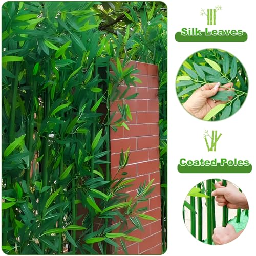 Product: HOUSESET 5ft/6ft/7ft Artificial Bamboo Tree - 10 Pack Faux Bamboo Plants with Silk Leaves for Indoor/Outdoor Garden Decor & Privacy