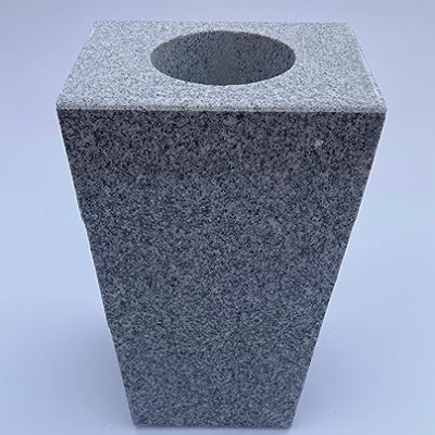 Product: Upstate Stone Works Granite Vase Tapered (5"x4"x9") Gray Cemetery Grave