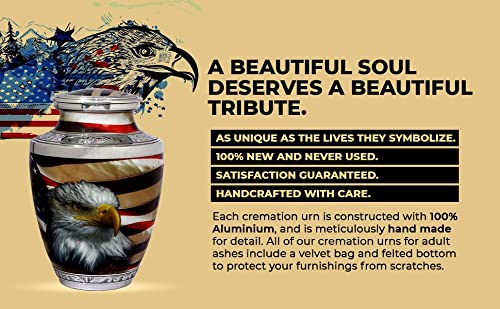 Silky Flower Store American Flag Patriotic Cremation Urn for Human Ashes, Veteran Memorial Urn, Adult Male, Police Dog K9, Army Firefighter, 20.5cm 2 2 Product: Bold & Divine American Flag Patriotic and Veteran Cremation Urns for Human Ashes Adult Male | Funeral Decorative Urn for Men, Police Dog K9, Army Firefighter