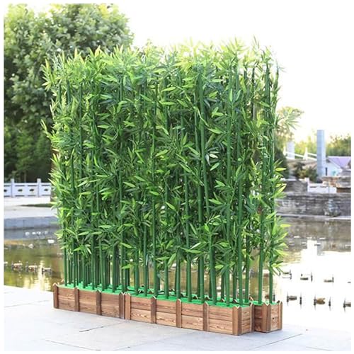 Product: Commercial Home Artificial Bamboo Tree 6.5 5.9 4.9 3.2 Feet High, Fake Plants with Wooden Flowerpot, Natural-Style Privacy Divider Room Partition for Cafe ( Color : 1m Tall , Size : 120x18x18.5cm-20 P