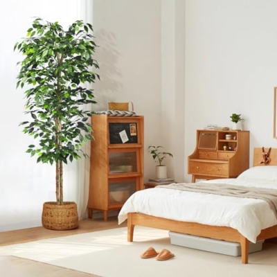 Product: HAIHONG 2Packs 6FT Artificial Ficus Trees with Realistic Leaves and Natural Trunk, Faux Ficus Tree with Sturdy Plastic Nursery Pot, Fake Ficus Tree for Office Home Farmhouse for Indoor Outdoor Decor