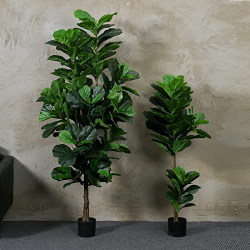 Product: FLOWORLD Fiddle Leaf Fig Tree 6ft Tall Artificial Tree in Plastic Pot Fake Ficus Lyrata Plants with 184 Decorative Fiddle Leaves Faux Fig Trees for Home Office Living Room Decor Indoor Outdoor