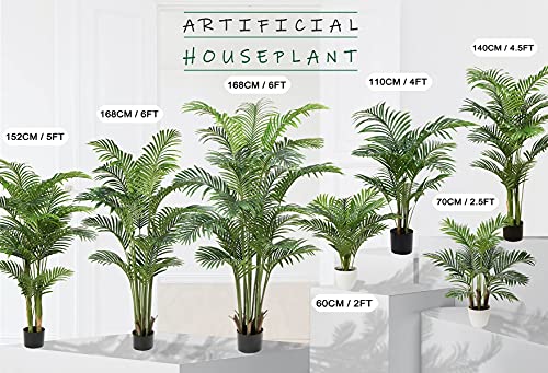 Product: Artificial Palm Silk Tree Plant 4ft Fake Tropical Bonsai Plants 48 Inch with Black Plastic Pot for Outdoor Indoor Home Office Decorations, 2 Pack