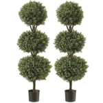 Product: Topiary Trees Artificial Outdoor 2 Pack - 4.6' Nearly Natural Artificial Plants Designer Topiary Ball Trees -Faux Topiary Artificial Plant Boxwood -UV Protected Artificial Topiary Ball Indoor/Outdoor