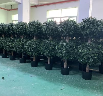 Product: BLONYUVC 3Ft-35'' Artificial Boxwood Double Ball Topiary Trees,2PACK Faux Topiaries Tree Store Garden Indoor&Outdoor for Porch Home Decor