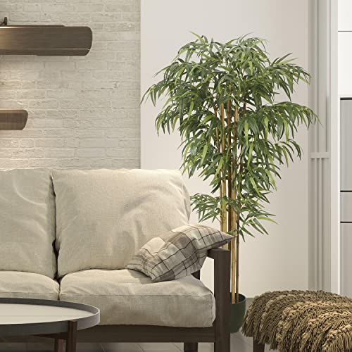 Product: Vickerman 6' Tall Artificial Potted Green Bamboo Tree - Lifelike Home Decor