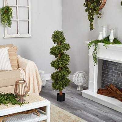 Product: Nearly Natural 46in. Boxwood Spiral Topiary Artificial Tree