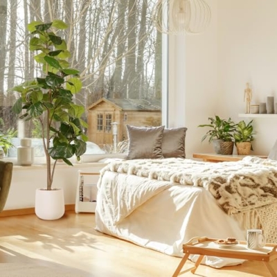Product: Jocoevol Artificial Fiddle Leaf Tree, 6ft Faux Plant Fake Ficus Lyrata Trees with White Planter, Artificial Fig Trees Floor Plants for House Office Living Room Indoor Home Decor, Housewarming Gift