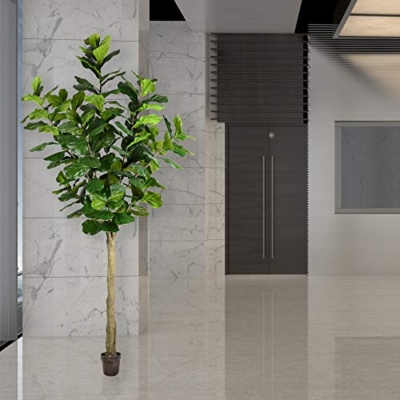 Silky Flower Store Faux Fiddle Leaf Fig Tree, Vickerman Artificial Indoor Decor, Green Silk Plant, 10ft Tall 15 15 Product: Vickerman Everyday Faux Fiddle Leaf Fig Tree 10ft Tall Green Silk Artificial Indoor Fiddle Plant With 184 Large Fiddle Leaves Single Stem Home Office Decor