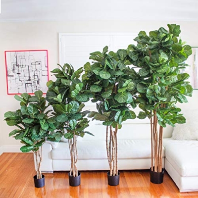 Product: Nearly Natural 6ft Fiddle Leaf Fig Artificial Tree with 6 Natural Trunks, 270 Lush Green Leaves