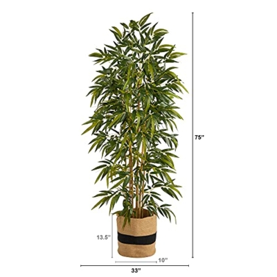 Product: Nearly Natural 75in. Bamboo Artificial Tree in Handmade Natural Cotton Planter