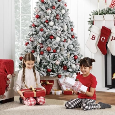 Silky Flower Store Artificial Christmas Tree, 6ft Snow Flocked Pine Tree, Full Unlit Indoor Holiday Decor, Metal Stand, 6ft 11 11 Product: Best Choice Products Artificial Christmas Tree, 6ft Unlit Snow Flocked Design Pine Tree, Full Appearance Snowy w/Easy Assembly, Metal Stand