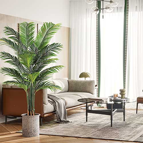 Silky Flower Store Artificial Palm Tree, 6ft Faux Indoor Plant Decor, 16 Detachable Trunks, Realistic Tropical Greenery, 6ft 5 5 Product: VIAGDO Artificial Fake Palm Tree 6ft Tall with 16 Detachable Trunks Faux Tropical Palm Silk Plant Feaux Dypsis Lutescens Plants in Pot for Home Office Living Room Floor Decor Indoor
