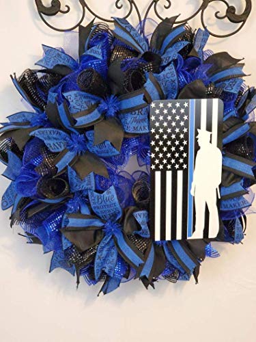 Police Support Wreath,Law enforcement wreath - Artificial Flower Arrangements Product: Police Support Wreath,Law enforcement wreath