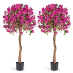 Product: Goplus 53” Bougainvillea Artificial Tree, 2 Pack Faux Silk Flower Tree in Pot w/ 576 Flowers, 288 Leaves, Tall Fake Floor Plant, Artificial Plants for Indoor Outdoor Bedroom Living Room Decor