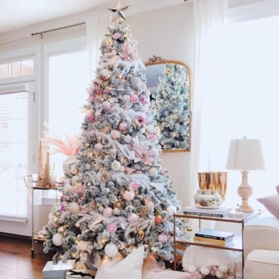 Product: KING OF CHRISTMAS 7 Foot Snow Flocked Artificial Christmas Tree Unlit, Prince Flock Holiday Xmas Tree with Hinged Sections & Metal Stand for Home, Office, Indoor & Outdoor Decoration
