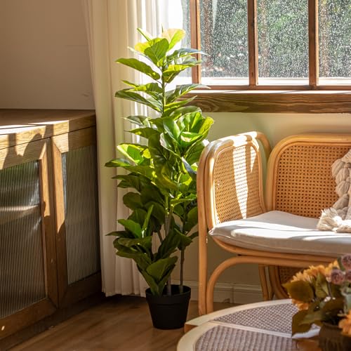 Product: Fiddle Leaf Fig Tree 4ft Artificial Tree in Pot, 2 Pack Faux Ficus Lyrata with Realistic Leaves, Fake Ficus Trees Artificial Plant for Home Living Room Indoor Outdoor Decor